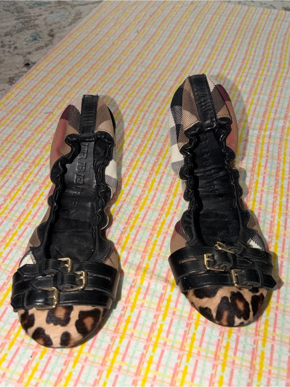 Burberry Novacheck Canvas Ballet Flats